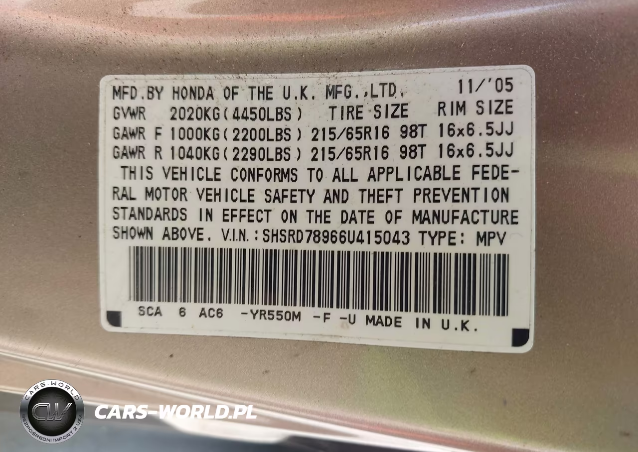 2006 Honda Cr-V Se VIN:SHSRD78966U415043 - 9