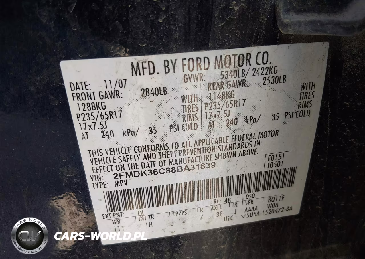 2008 Ford Edge Se VIN:2FMDK36C88BA31839 - 9