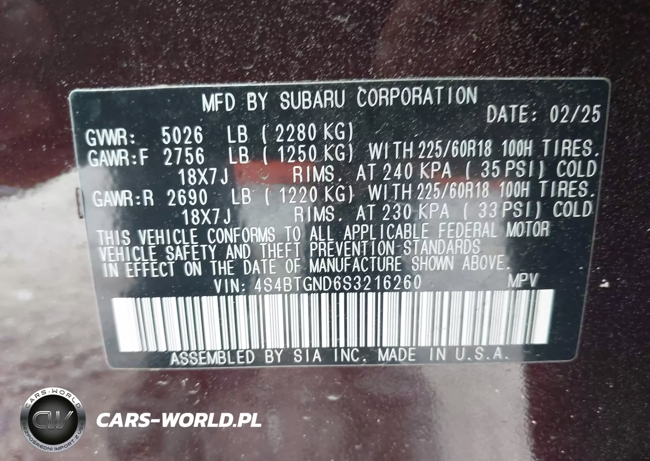 2025 Subaru Outback Limited Xt VIN:4S4BTGND6S3216260 - 9