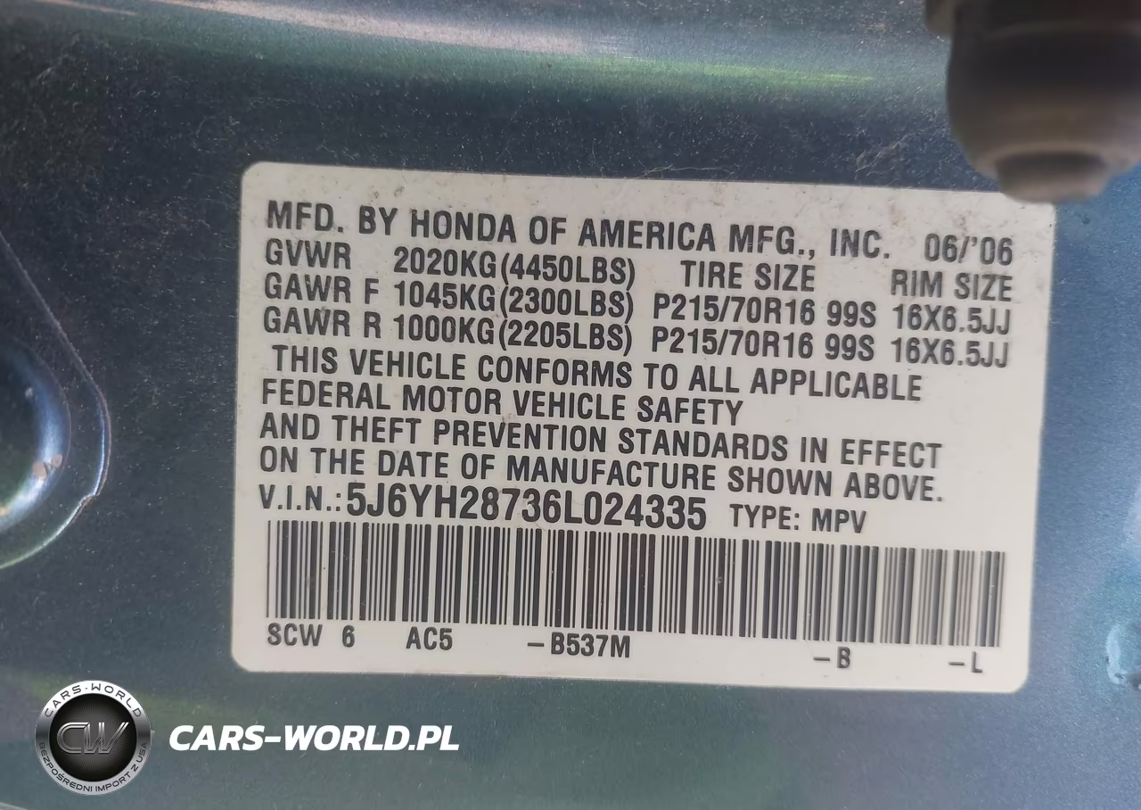 2006 Honda Element Ex-P VIN:5J6YH28736L024335 - 9