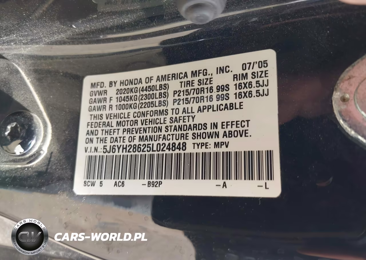 2005 Honda Element Ex VIN:5J6YH28625L024848 - 9