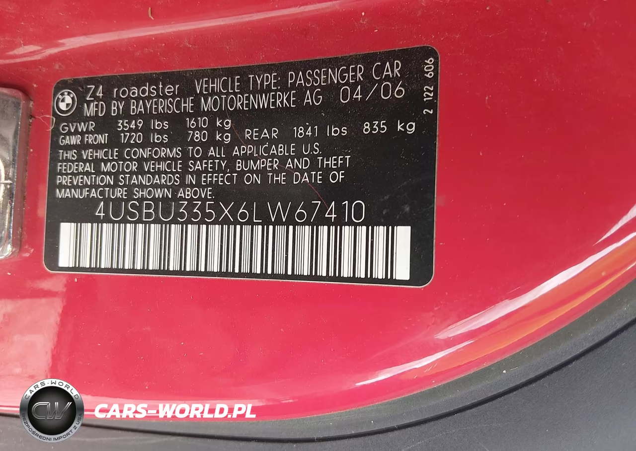 2006 BMW Z4 3.0I VIN:4USBU335X6LW67410 - 9