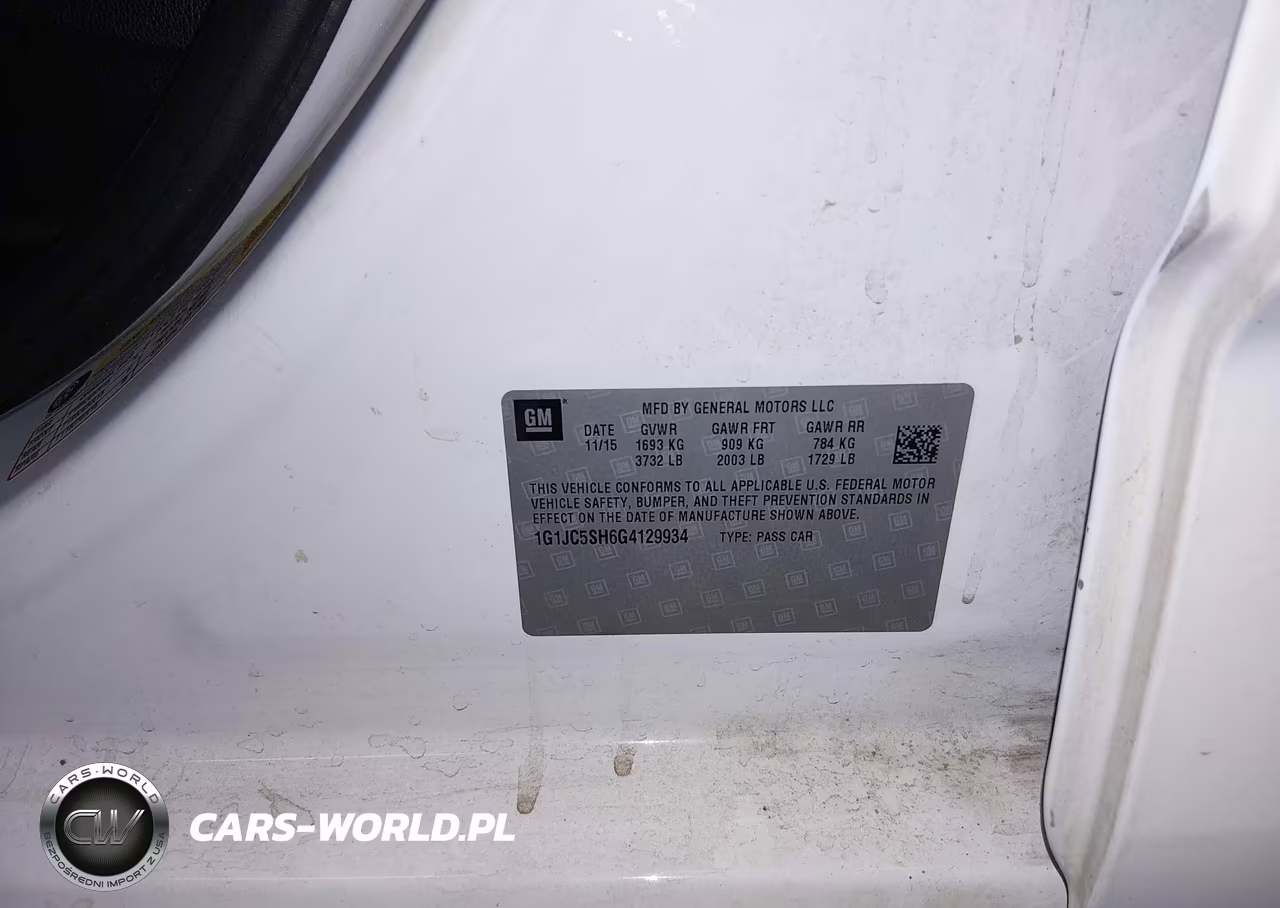 2016 Chevrolet Sonic Lt Auto VIN:1G1JC5SH6G4129934 - 9