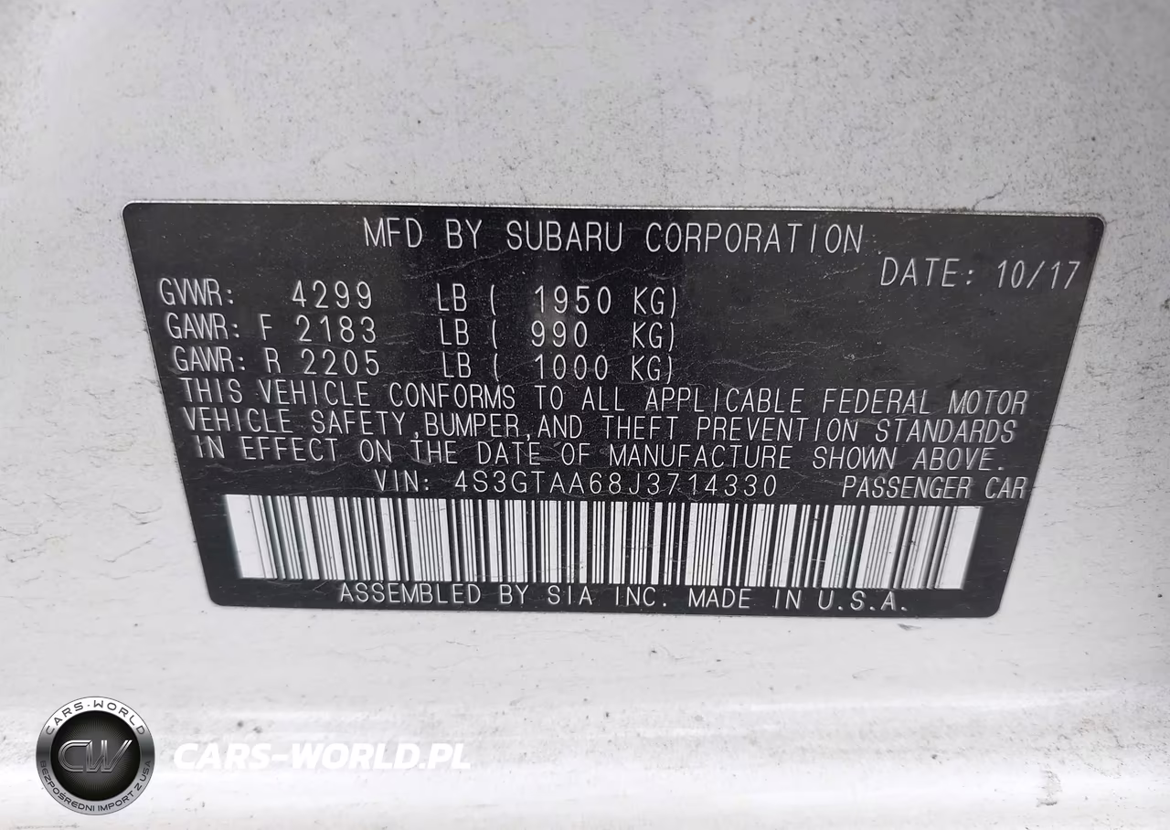 2018 Subaru Impreza 2.0I VIN:4S3GTAA68J3714330 - 9