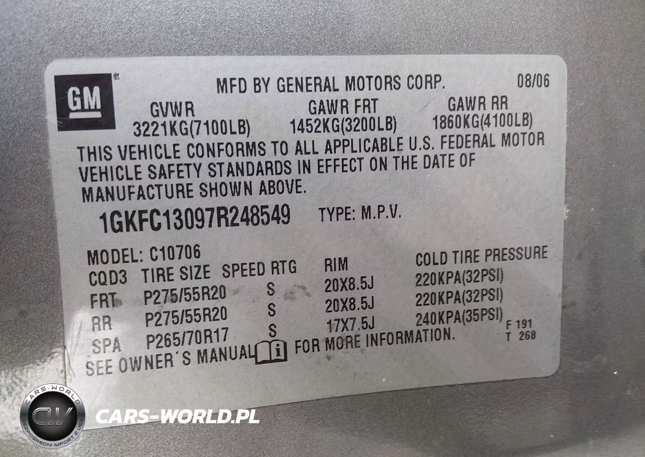 2007 GMC Yukon Slt VIN:1GKFC13097R248549 - 9