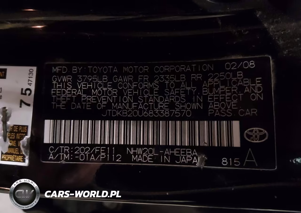 2008 Toyota Prius VIN:JTDKB20U683387570 - 9