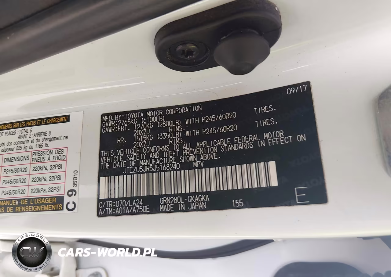 2018 Toyota 4Runner Limited VIN:JTEZU5JR5J5168240 - 9