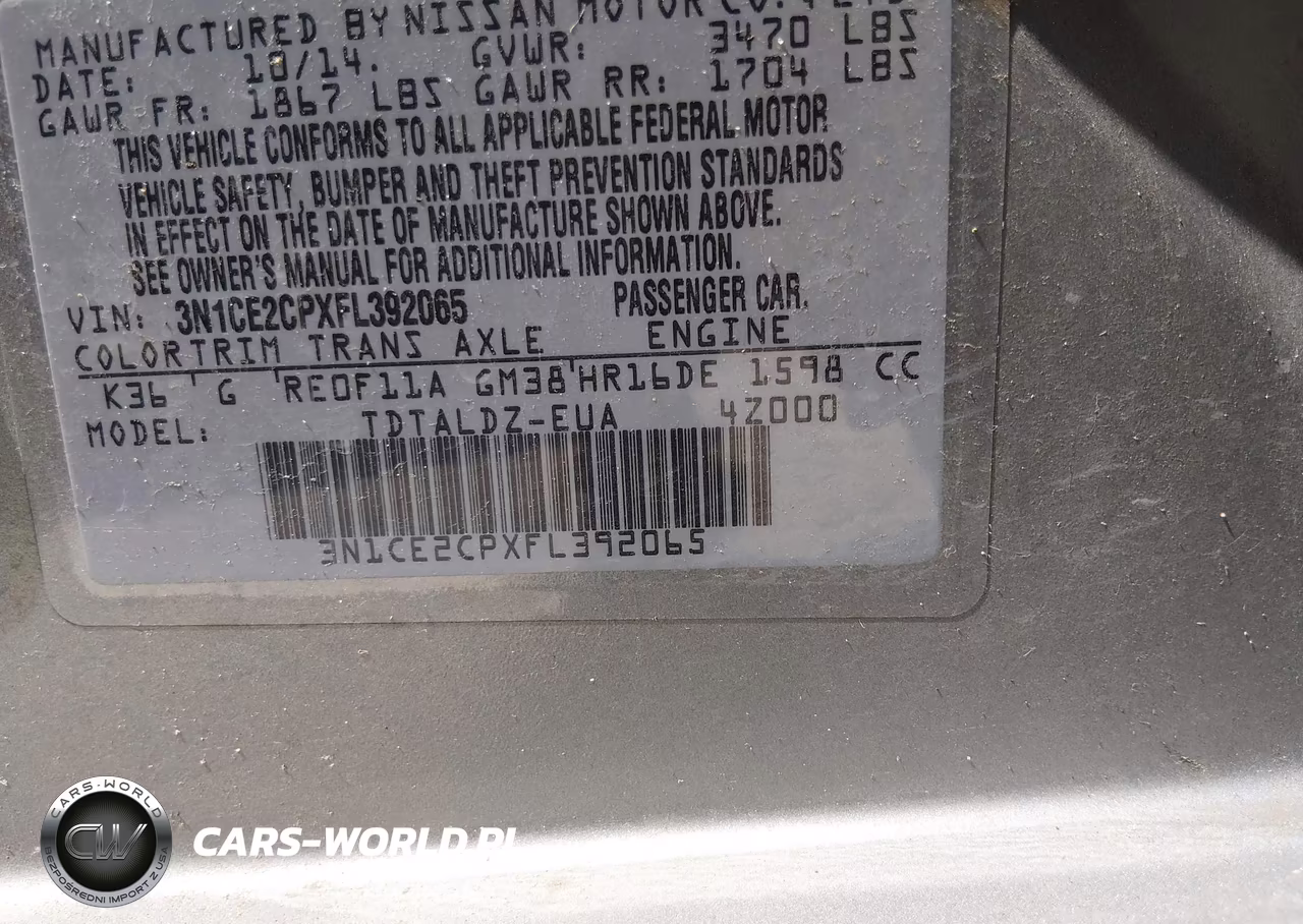 2015 Nissan Versa Note Sv VIN:3N1CE2CPXFL392065 - 9