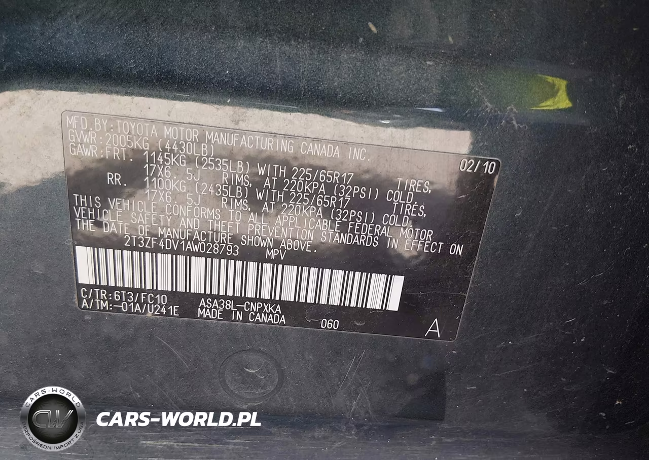 2010 Toyota Rav4 VIN:2T3ZF4DV1AW028793 - 9