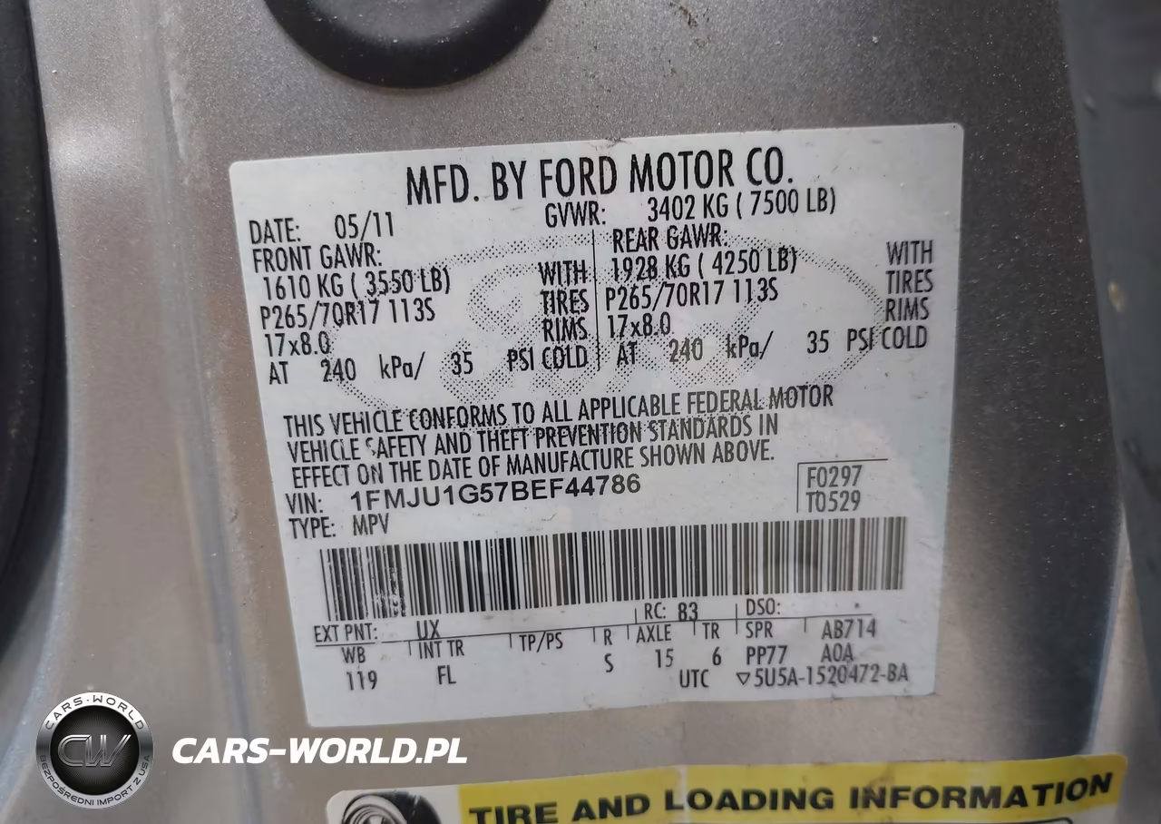 2011 Ford Expedition Xl VIN:1FMJU1G57BEF44786 - 9