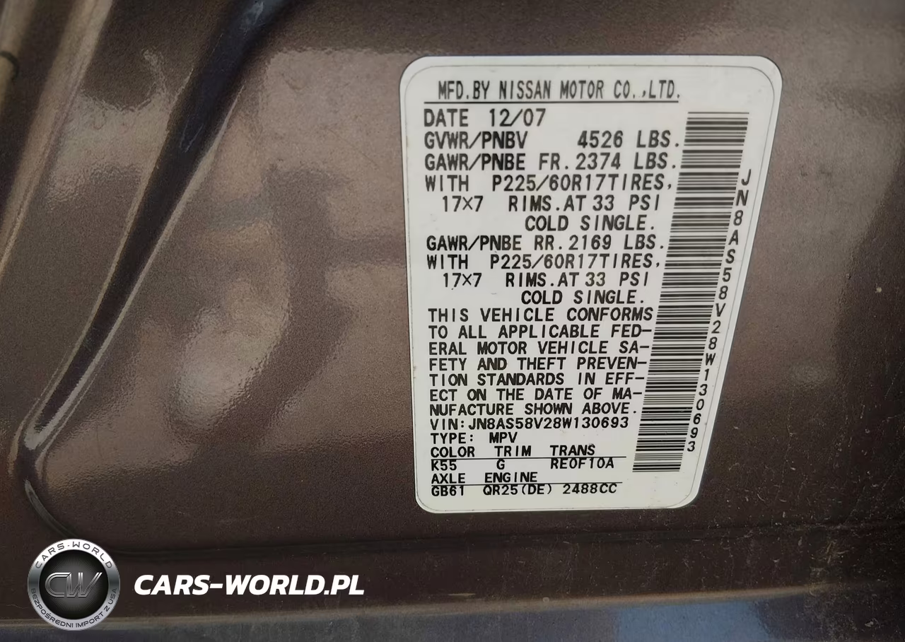 2008 Nissan Rogue Sl VIN:JN8AS58V28W130693 - 9