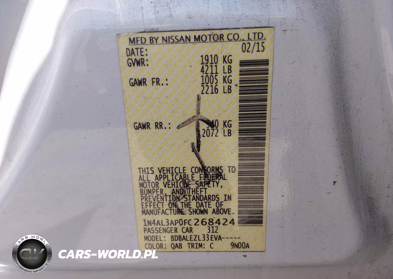 2015 Nissan Altima 2.5 S VIN:1N4AL3AP0FC268424 - 9