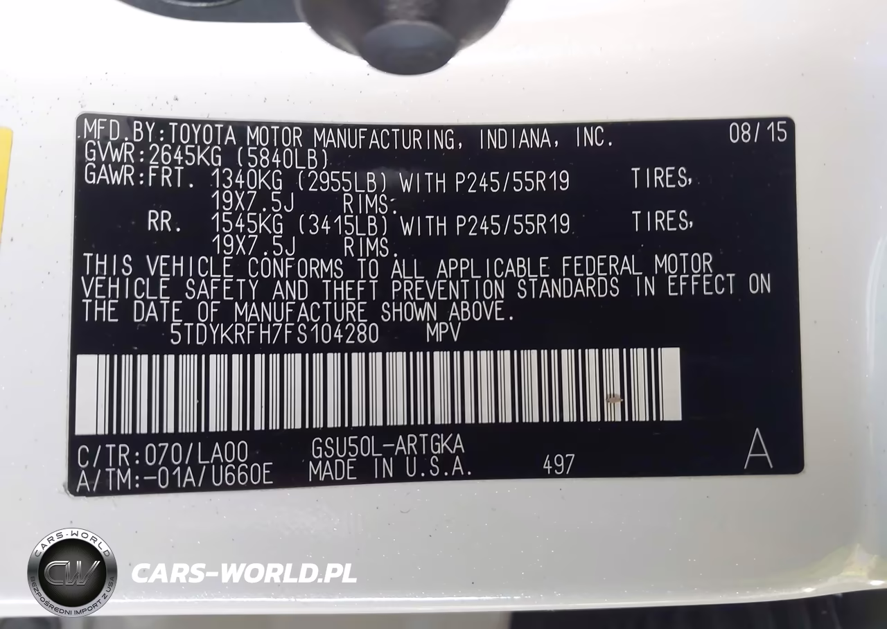2015 Toyota Highlander Limited V6 VIN:5TDYKRFH7FS104280 - 9