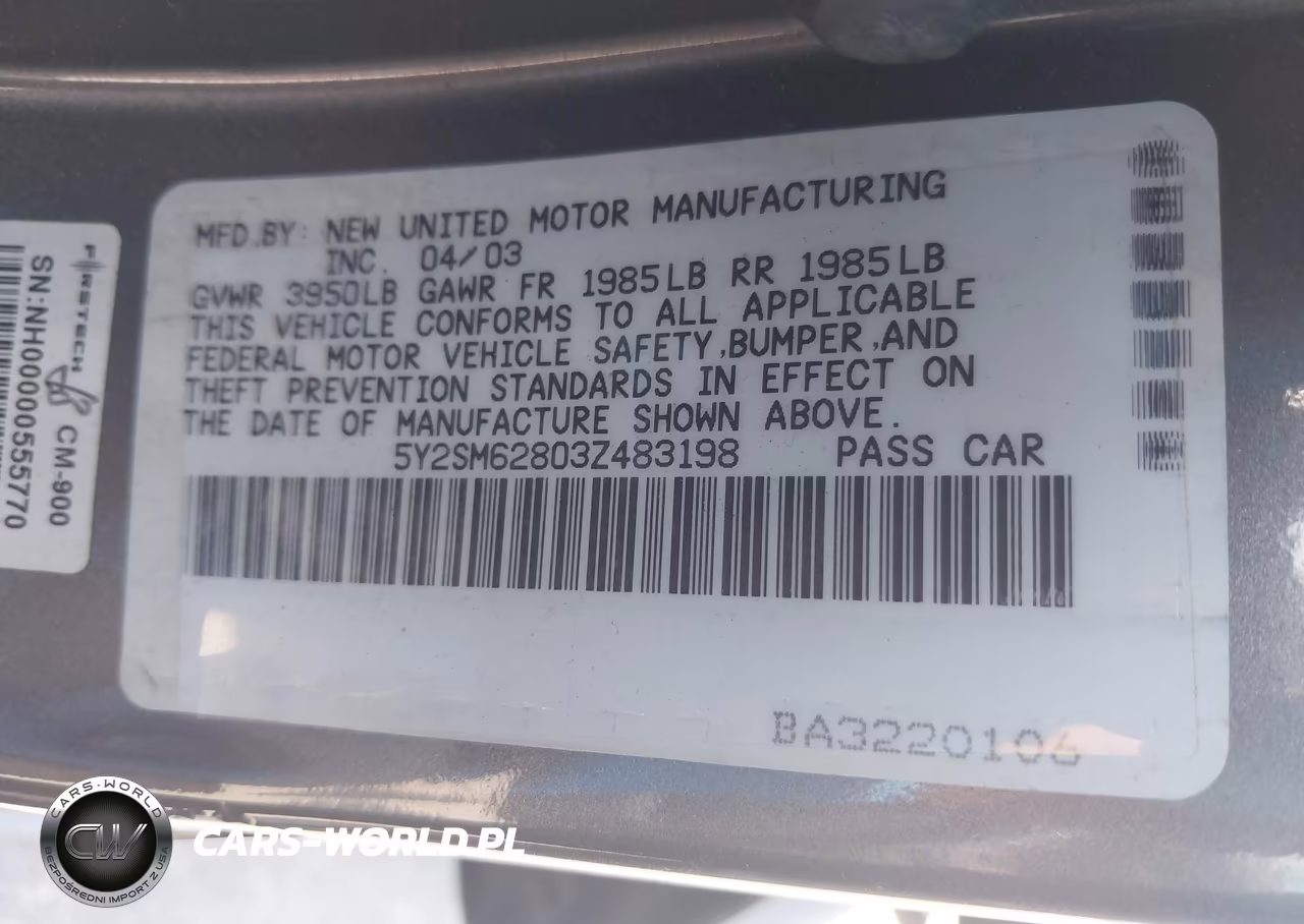 2003 Pontiac Vibe VIN:5Y2SM62803Z483198 - 9