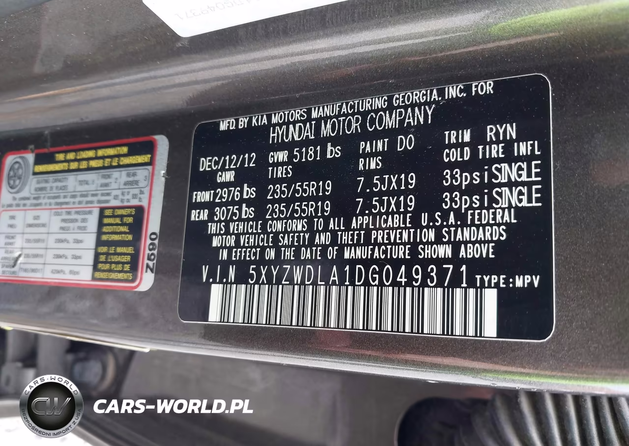 2013 Hyundai Santa Fe Sport 2.0T VIN:5XYZWDLA1DG049371 - 9