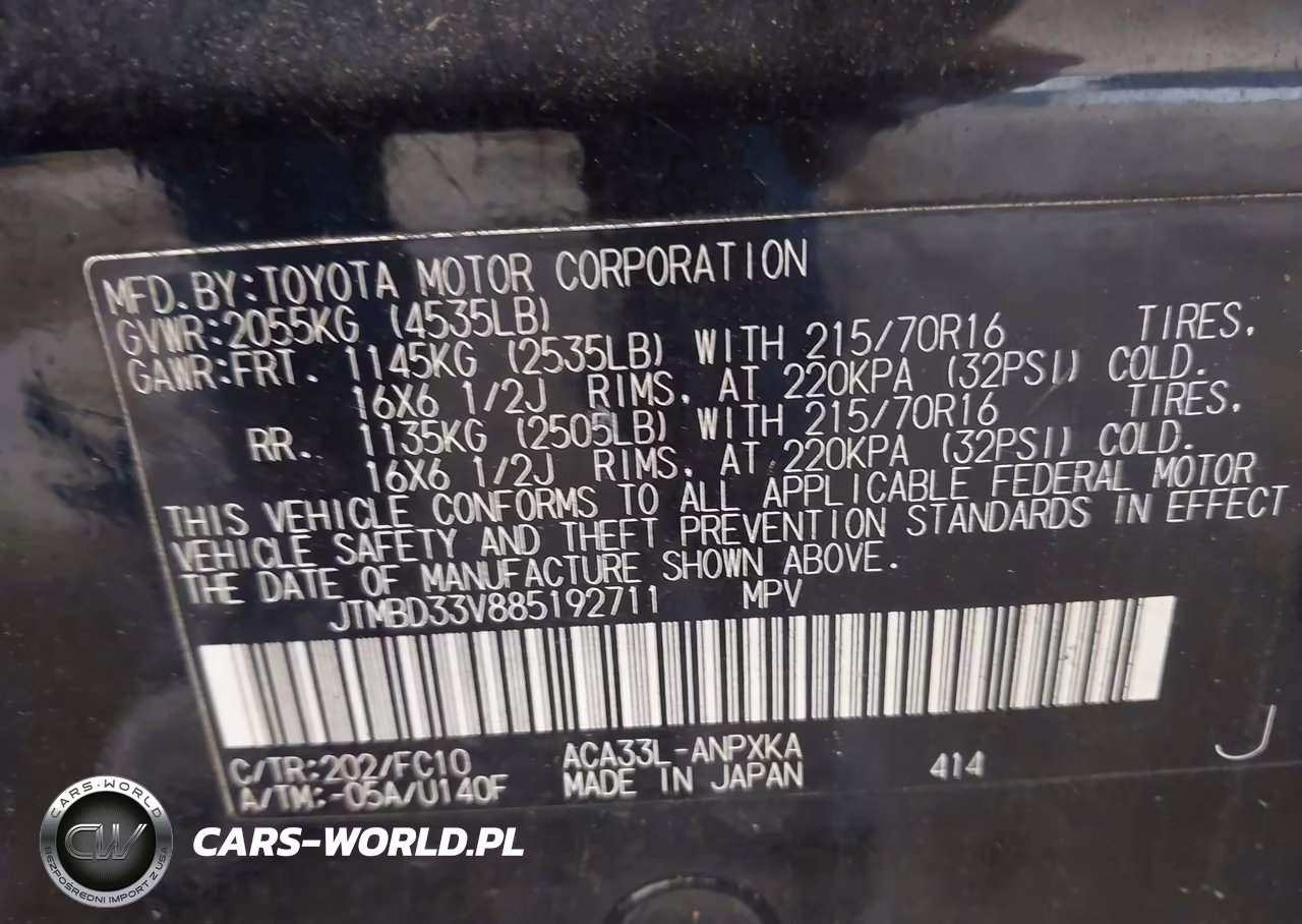 2008 Toyota Rav4 VIN:JTMBD33V885192711 - 9