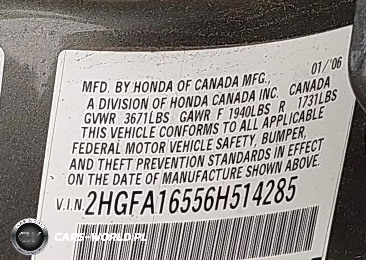 2006 Honda Civic Lx VIN:2HGFA16556H514285 - 9