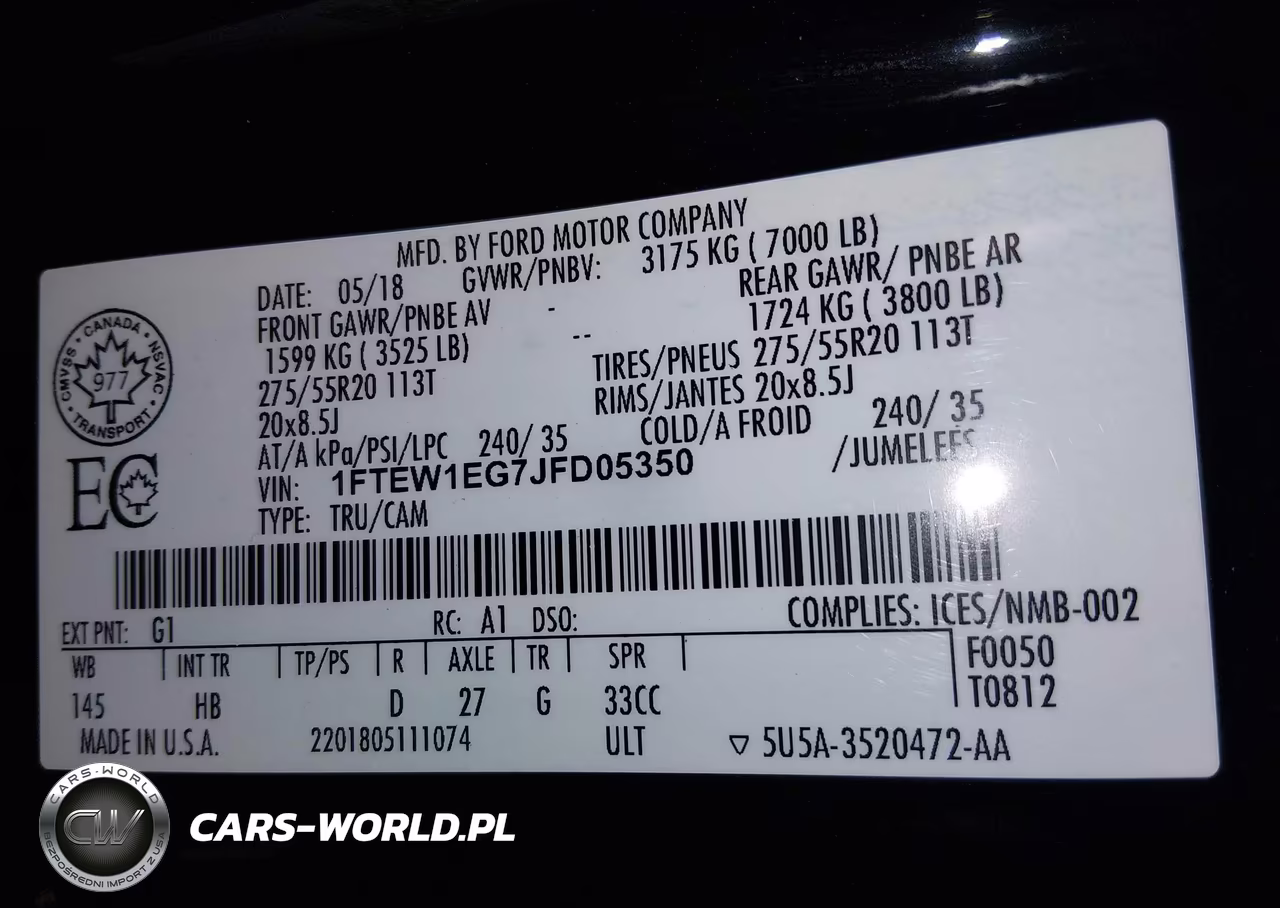 2018 Ford F-150 Lariat VIN:1FTEW1EG7JFD05350 - 9
