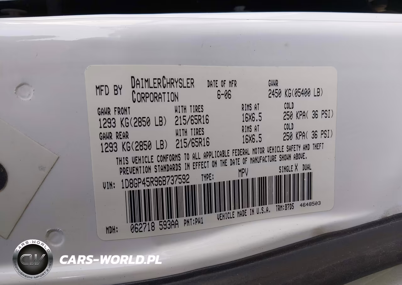 2006 Dodge Caravan Sxt VIN:1D8GP45R96B737592 - 9