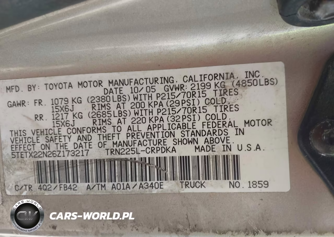 2006 Toyota Tacoma VIN:5TETX22N26Z173217 - 9