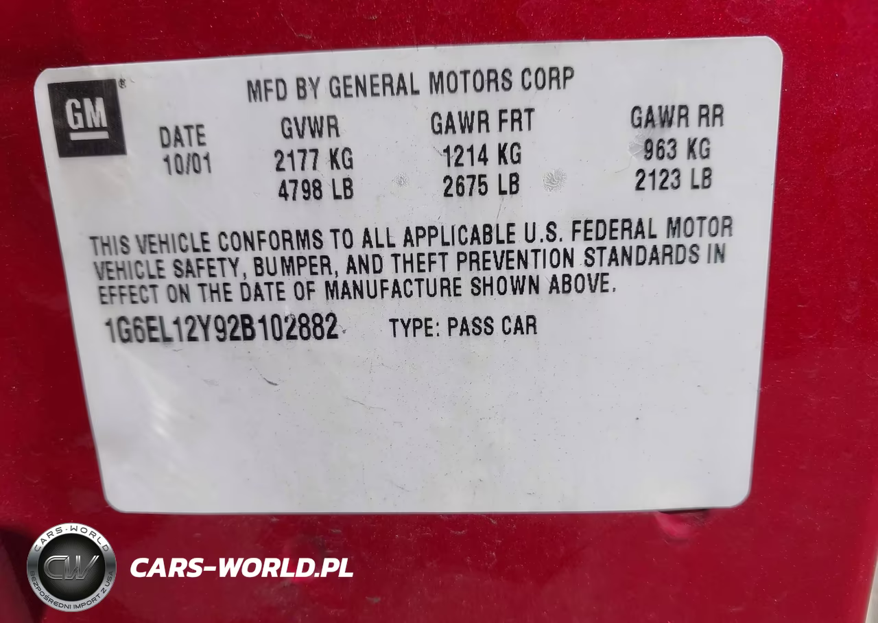 2002 Cadillac Eldorado Esc VIN:1G6EL12Y92B102882 - 9