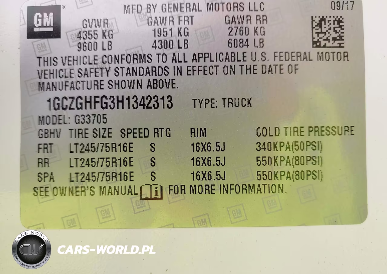 2017 Chevrolet Express 3500 Work Van VIN:1GCZGHFG3H1342313 - 9