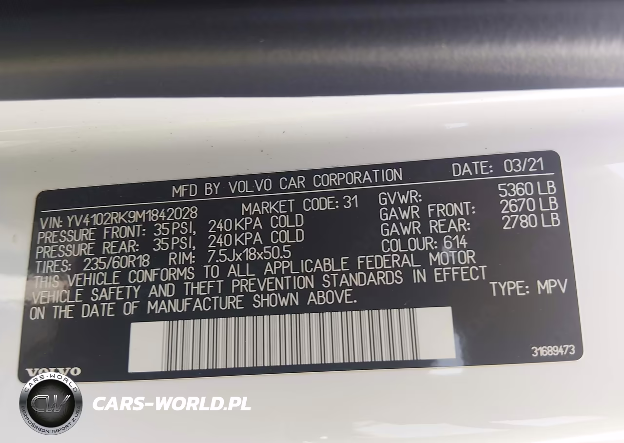 2021 Volvo Xc60 T5 Momentum VIN:YV4102RK9M1842028 - 9