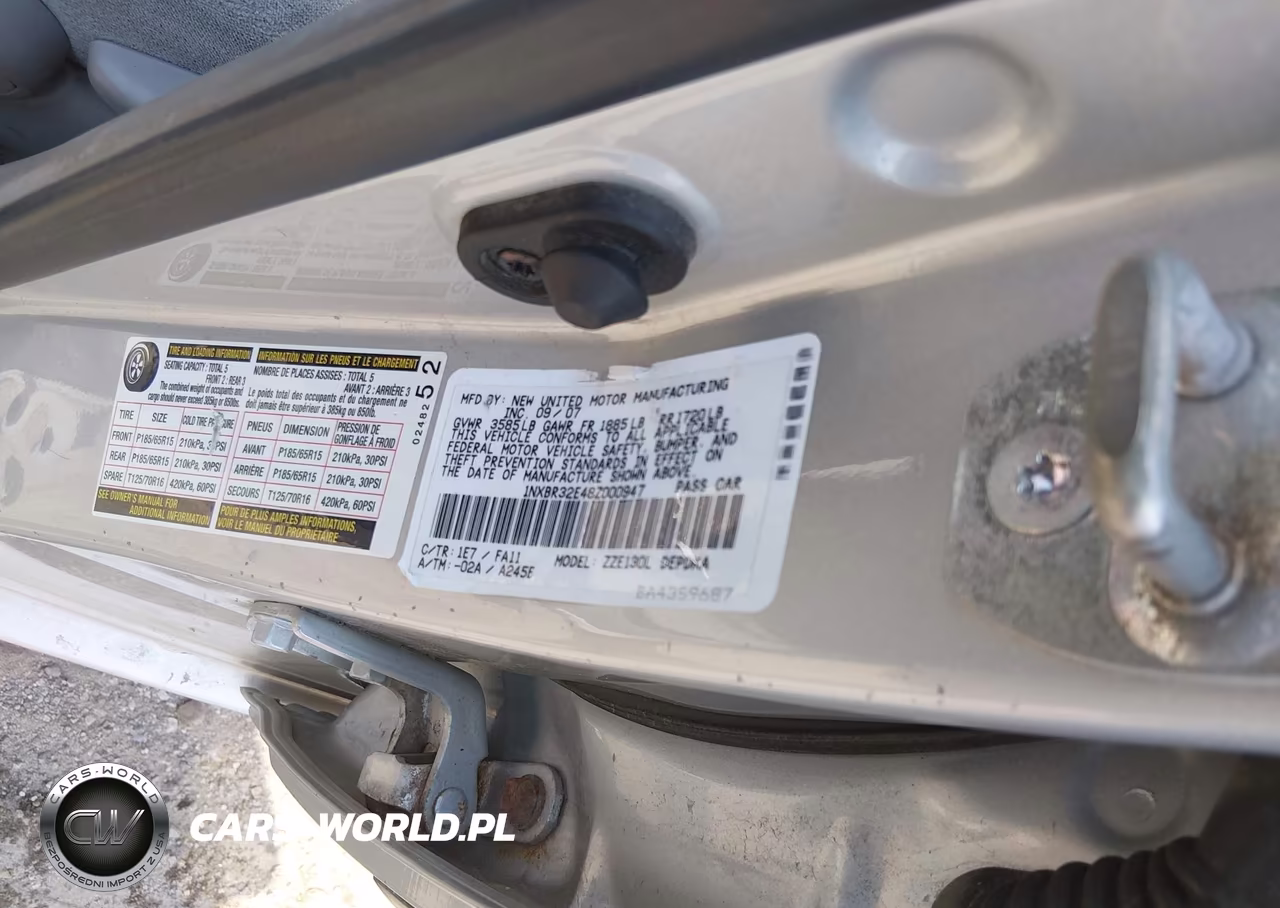 2008 Toyota Corolla Ce VIN:1NXBR32E48Z000947 - 9