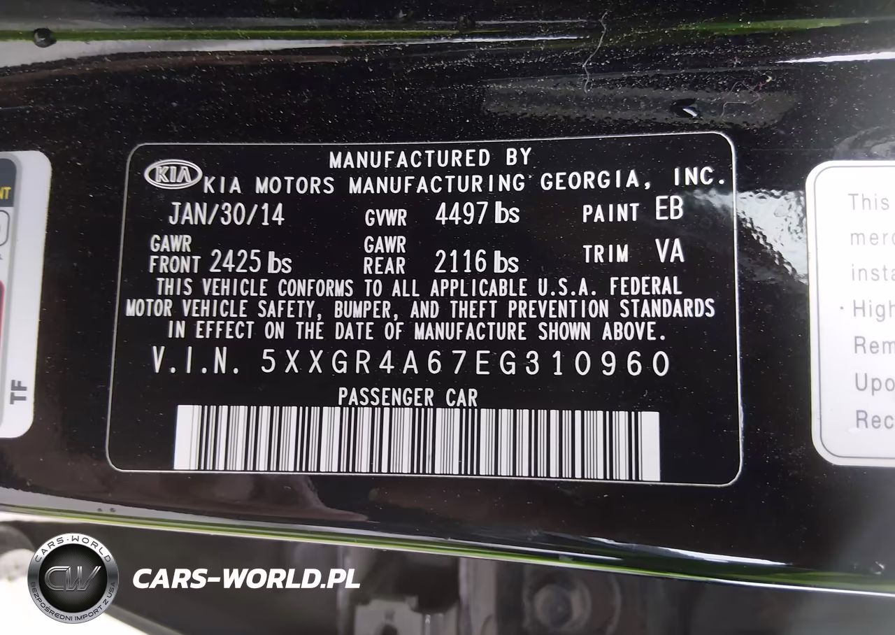 2014 Kia Optima Sx Turbo VIN:5XXGR4A67EG310960 - 14