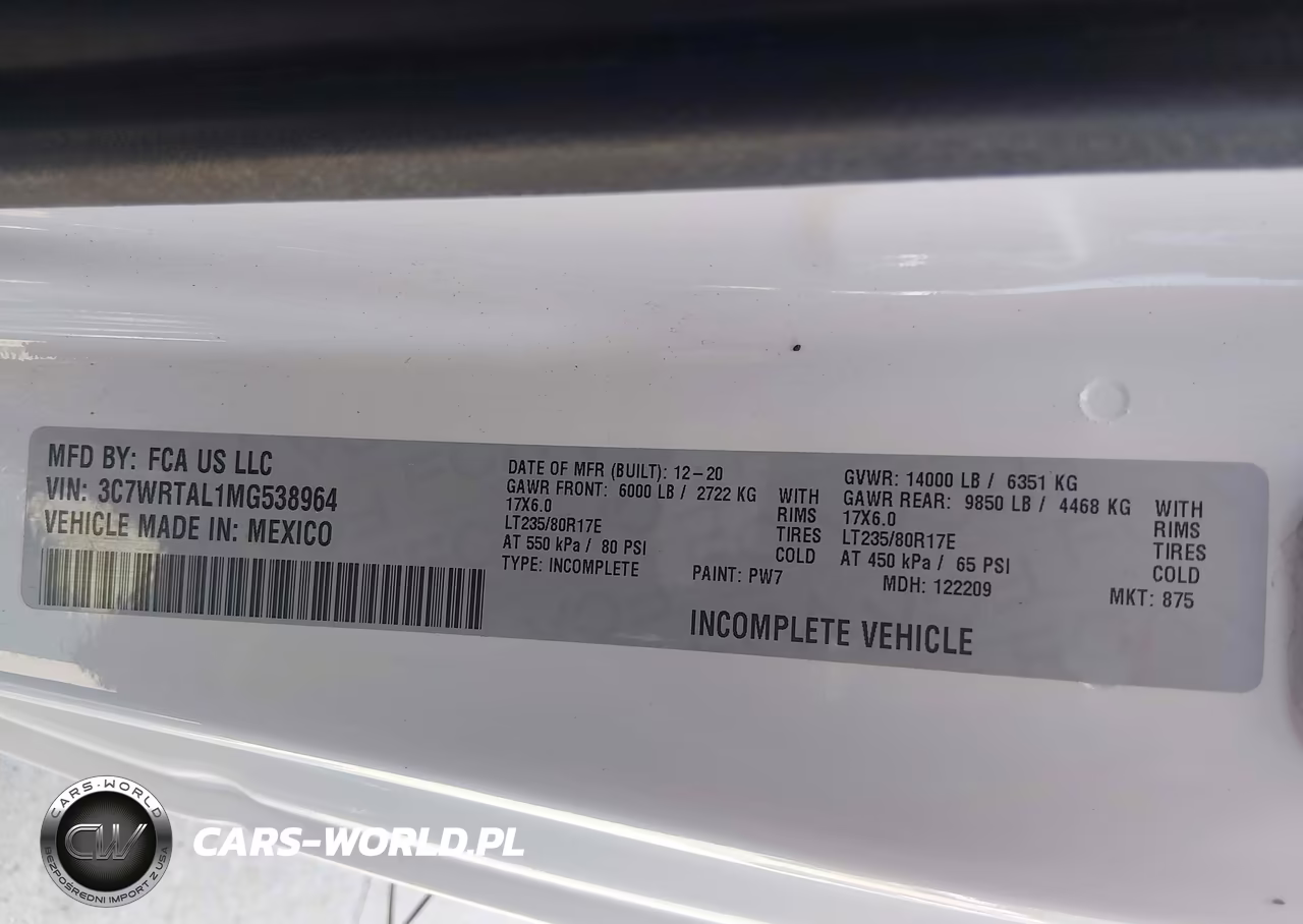 2021 Ram 3500 Chassis Tradesman-Slt VIN:3C7WRTAL1MG538964 - 9