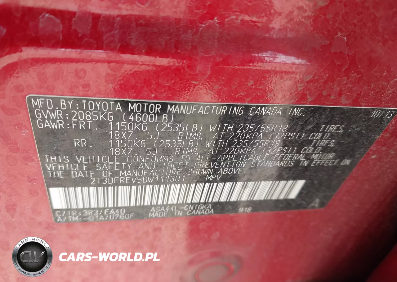 2013 Toyota Rav4 Limited VIN:2T3DFREV5DW111301 - 9