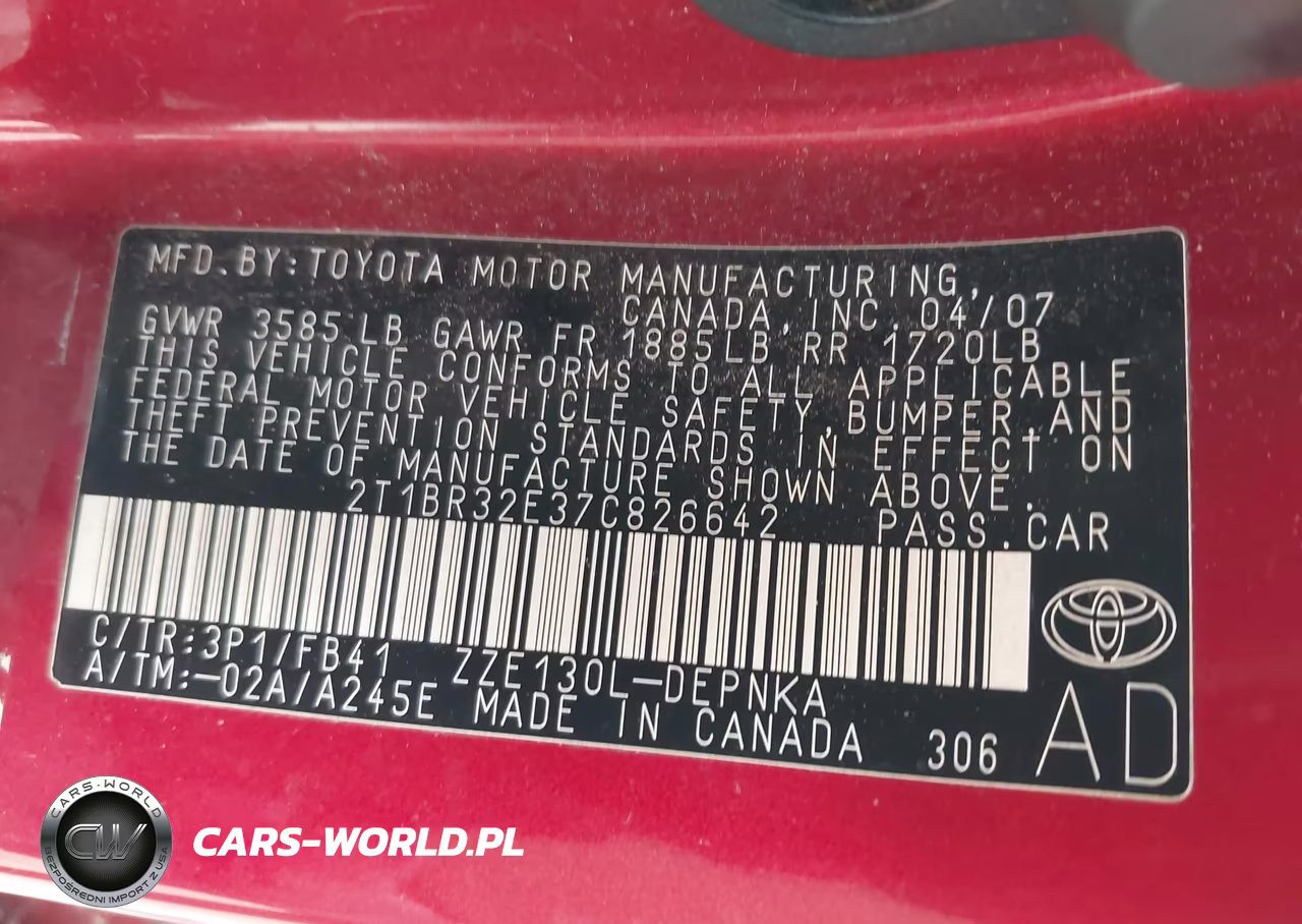 2007 Toyota Corolla Le VIN:2T1BR32E37C826642 - 9