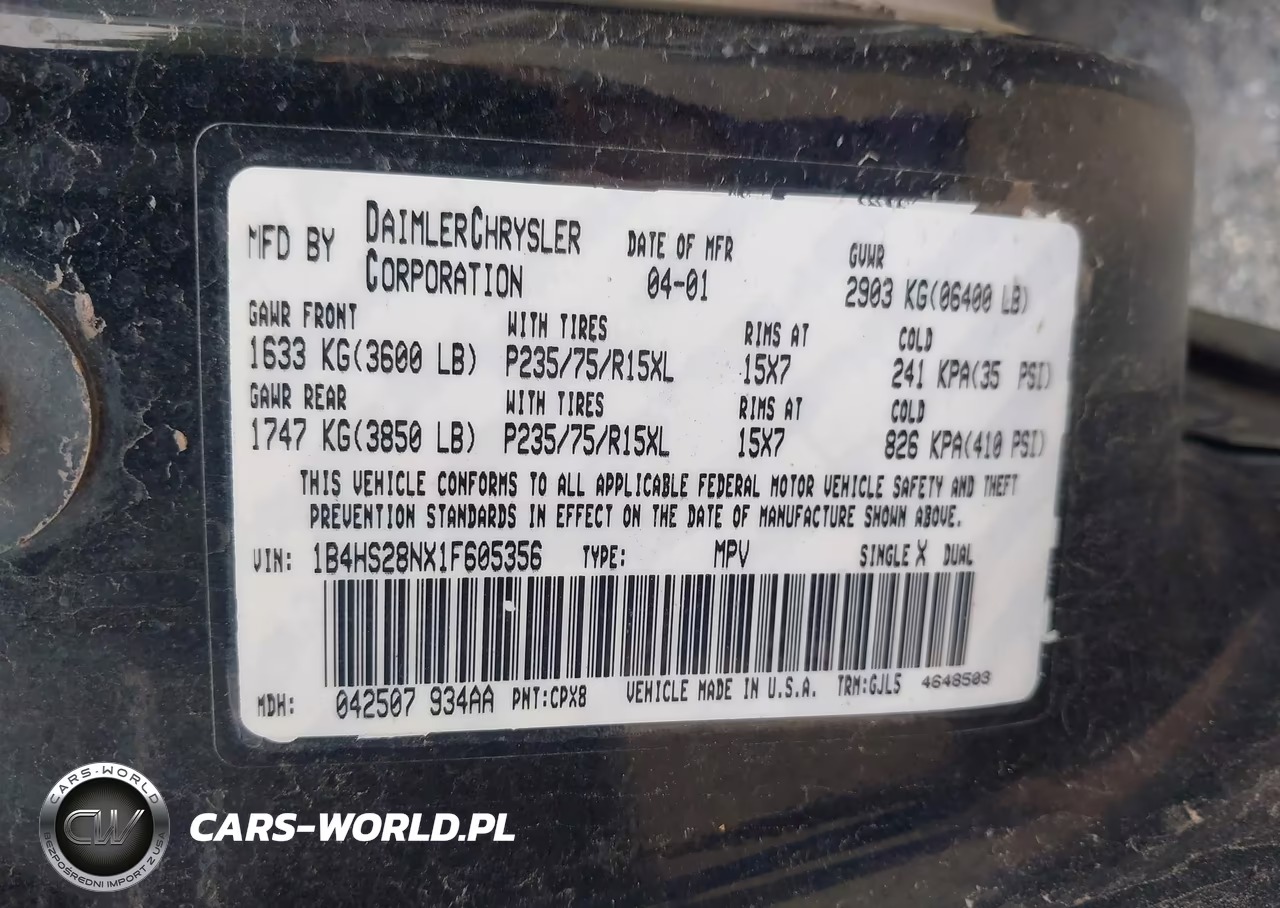 2001 Dodge Durango VIN:1B4HS28NX1F605356 - 9