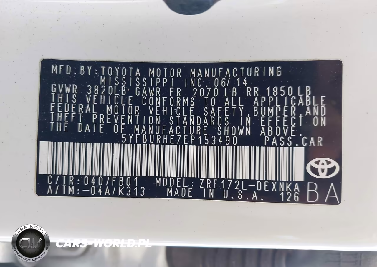 2014 Toyota Corolla Le VIN:5YFBURHE7EP153490 - 9
