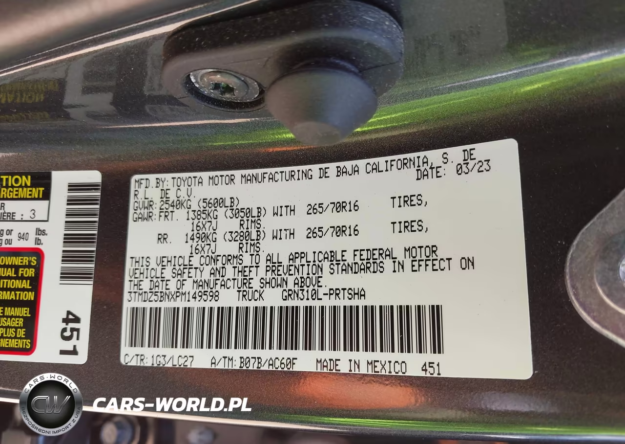 2023 Toyota Tacoma Trd Off Road VIN:3TMDZ5BNXPM149598 - 9