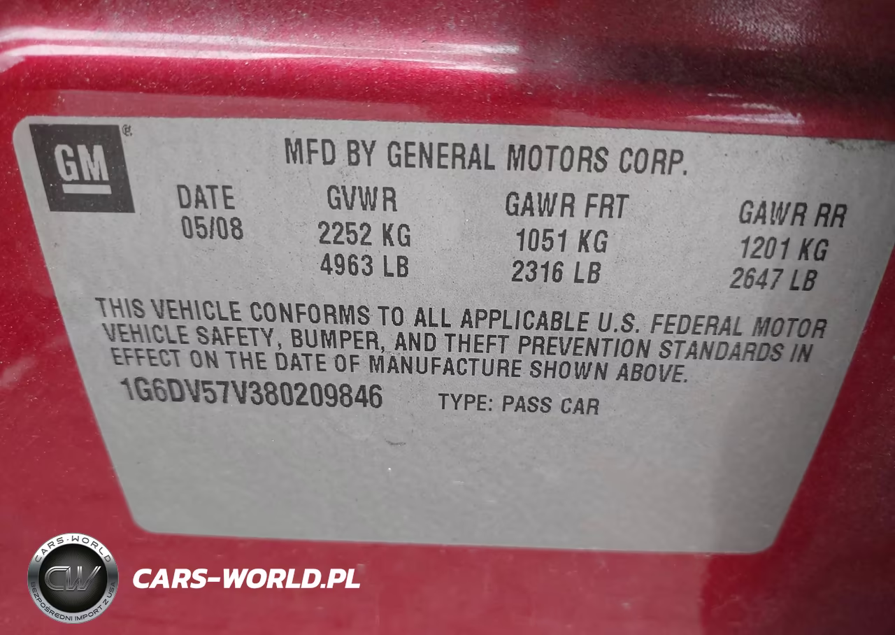 2008 Cadillac Cts Rwd W-1Sb VIN:1G6DV57V380209846 - 9