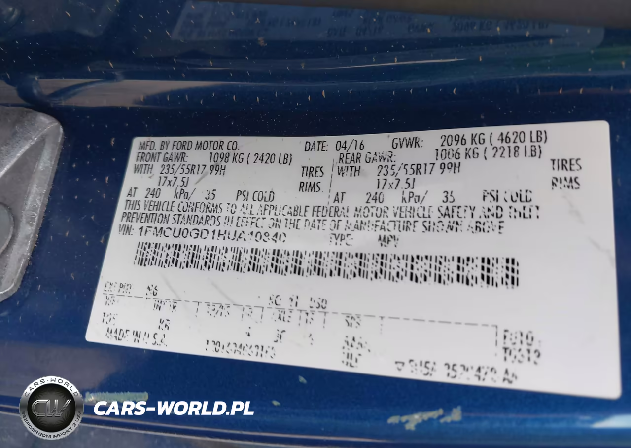 2017 Ford Escape Se VIN:1FMCU0GD1HUA10840 - 9