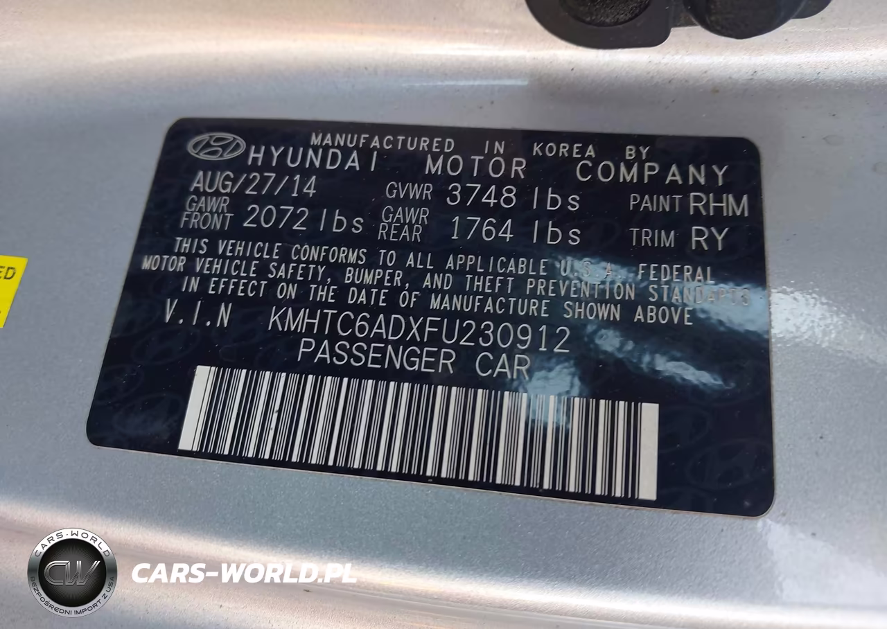2015 Hyundai Veloster VIN:KMHTC6ADXFU230912 - 9