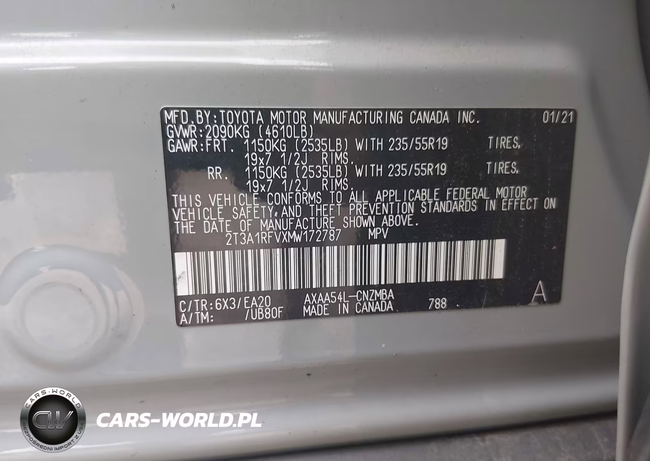 2021 Toyota Rav4 Xle Premium VIN:2T3A1RFVXMW172787 - 9