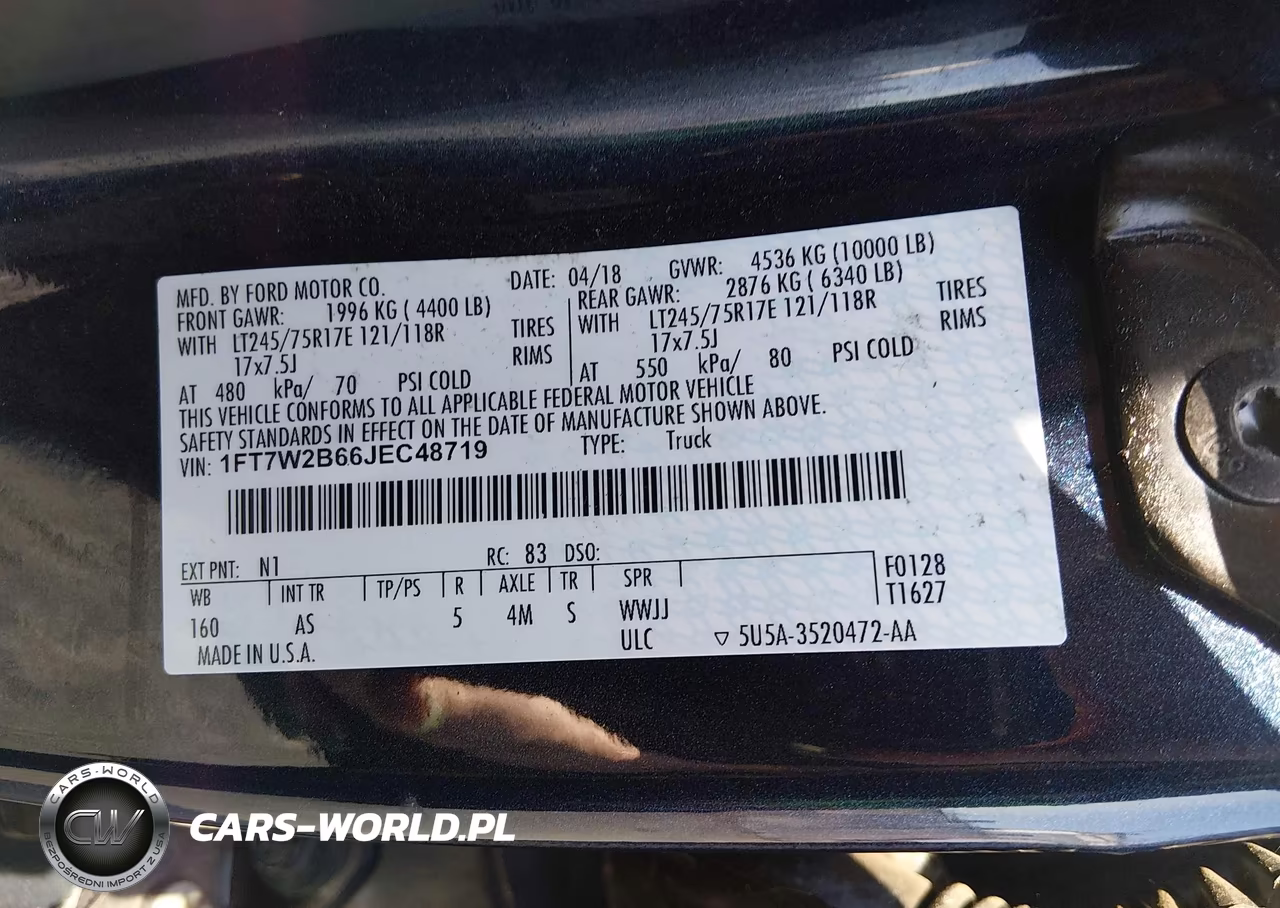 2018 Ford F-250 Xl VIN:1FT7W2B66JEC48719 - 9