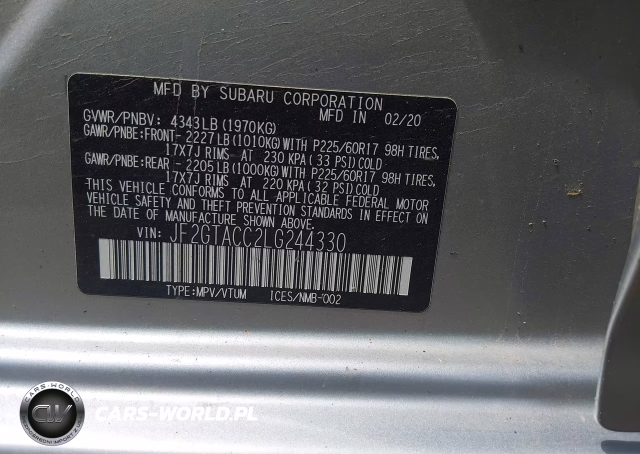 2020 Subaru Crosstrek Premium VIN:JF2GTACC2LG244330 - 9