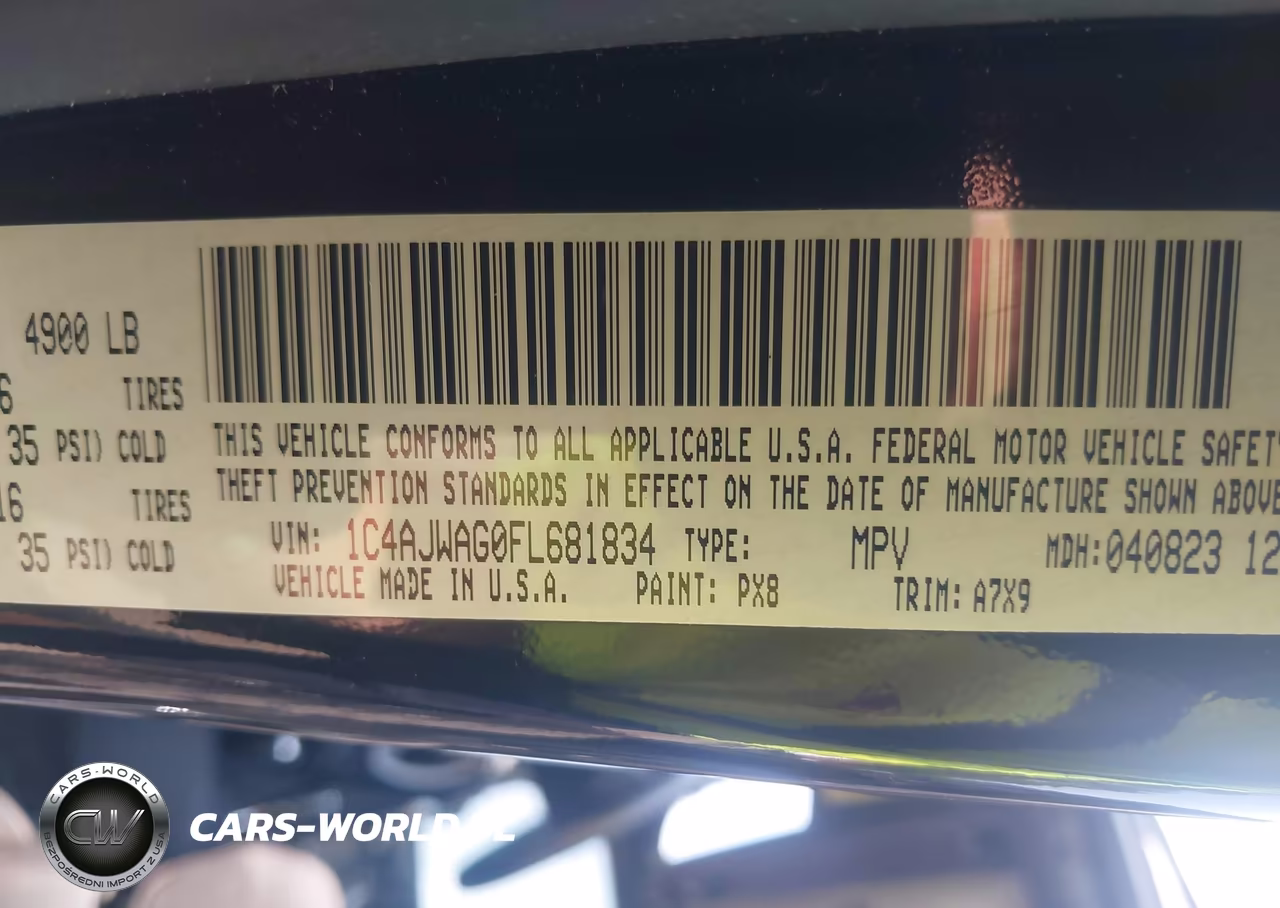 2015 Jeep Wrangler Sport VIN:1C4AJWAG0FL681834 - 9