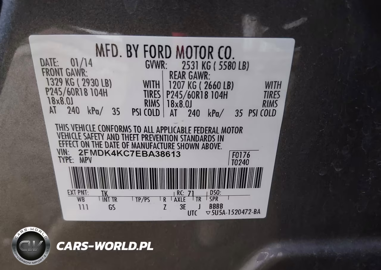 2014 Ford Edge Limited VIN:2FMDK4KC7EBA38613 - 9