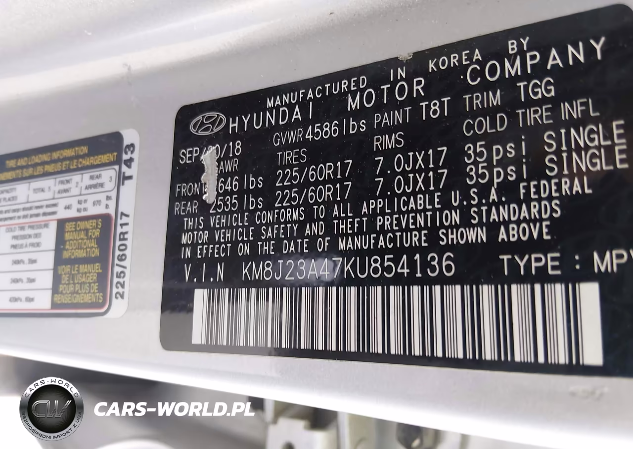 2019 Hyundai Tucson Se VIN:KM8J23A47KU854136 - 9