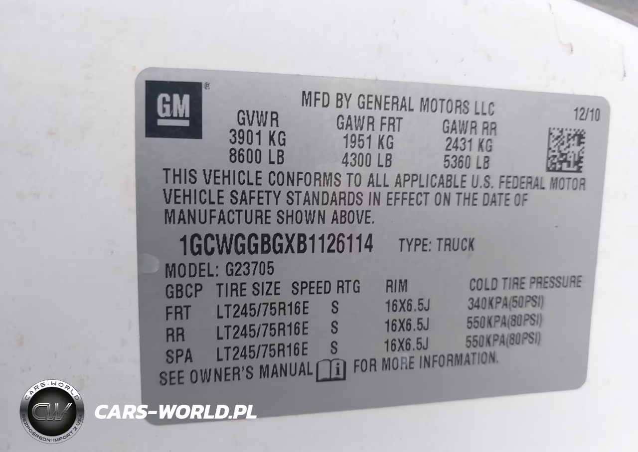 2011 Chevrolet Express 2500 Work Van VIN:1GCWGGBGXB1126114 - 9