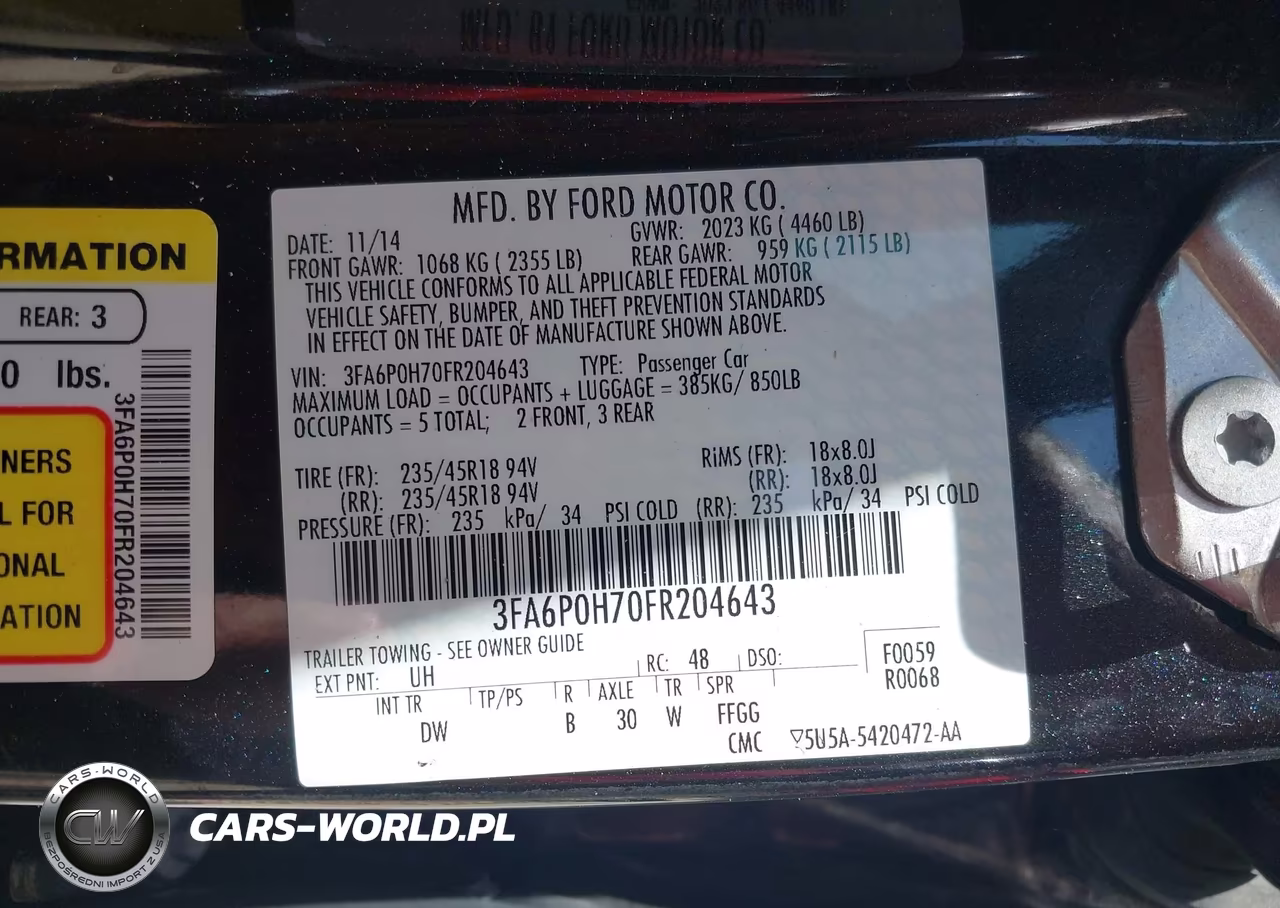 2015 Ford Fusion Se VIN:3FA6P0H70FR204643 - 9