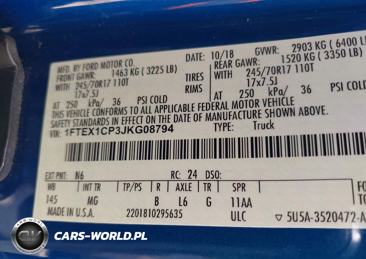 2018 Ford F-150 Xlt VIN:1FTEX1CP3JKG08794 - 9