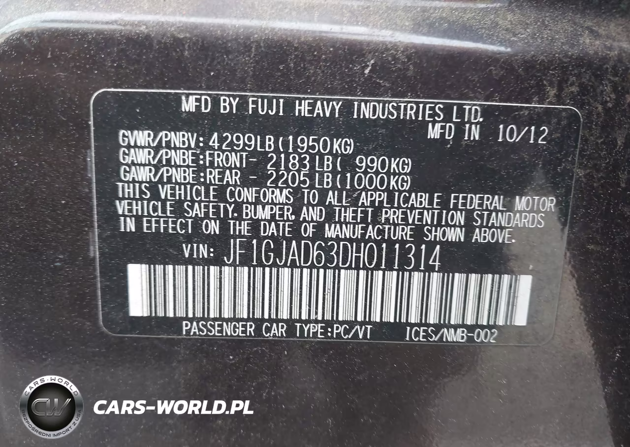 2013 Subaru Impreza 2.0I Premium VIN:JF1GJAD63DH011314 - 9