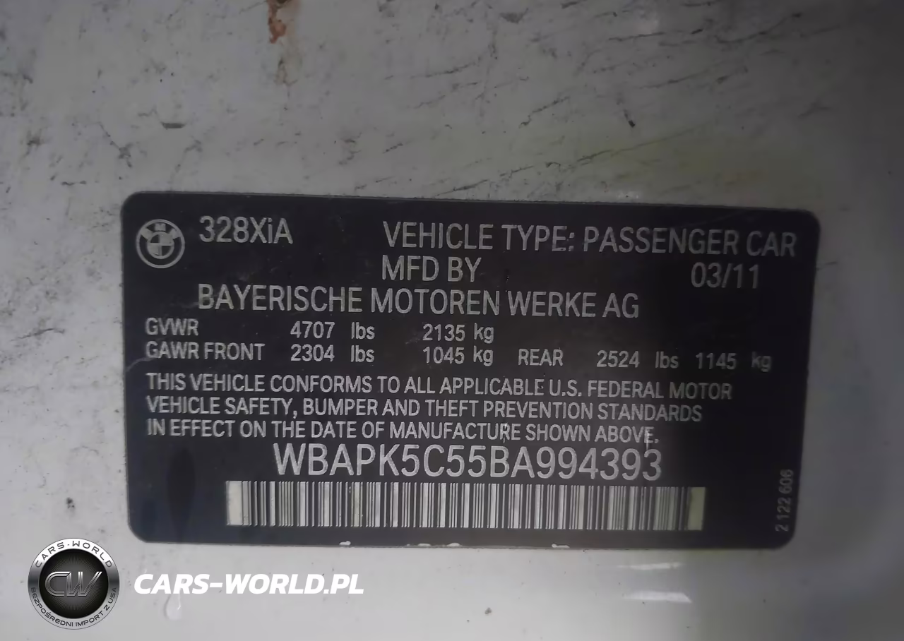 2011 BMW 328I xDrive VIN:WBAPK5C55BA994393 - 9