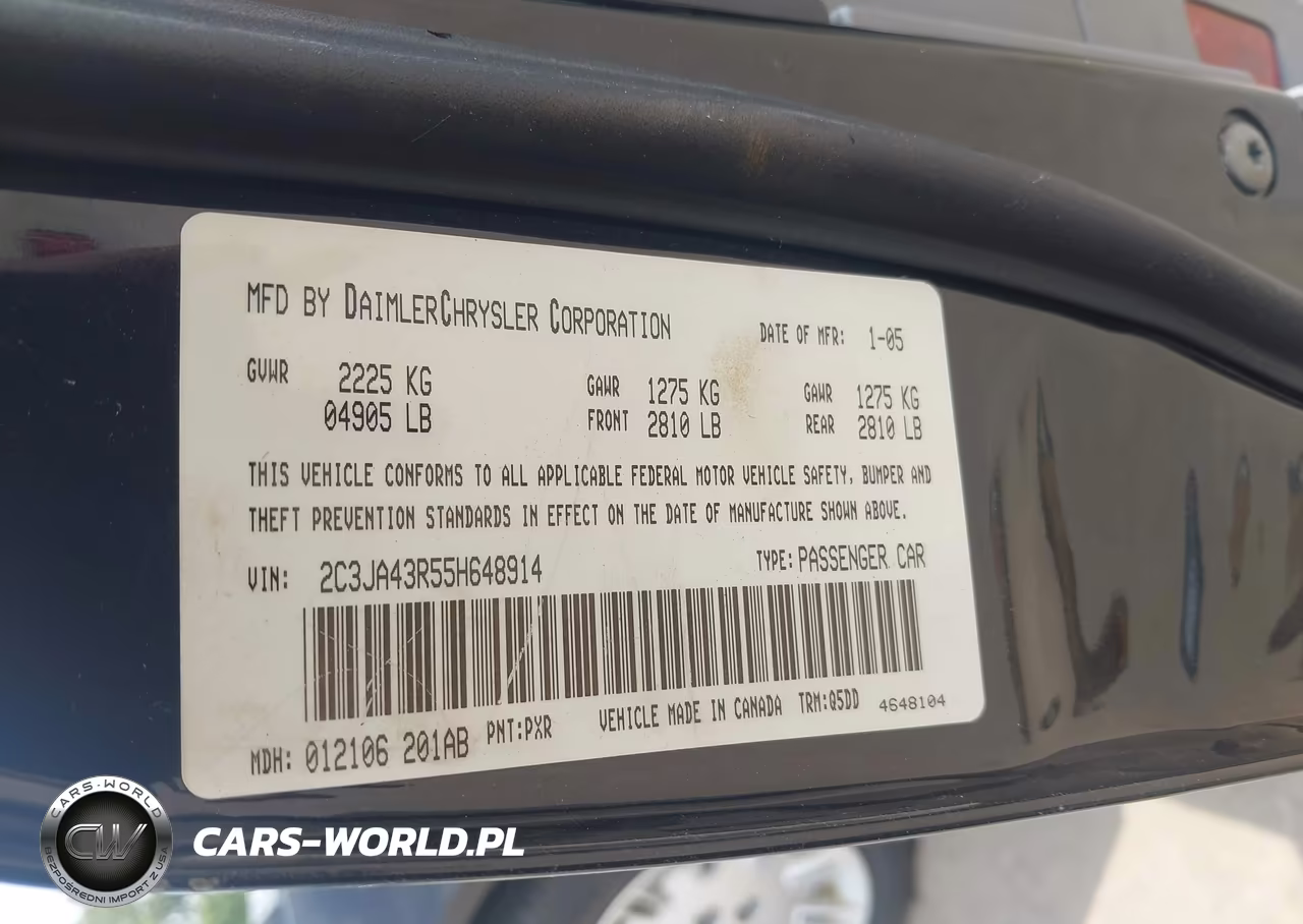 2005 Chrysler 300 VIN:2C3JA43R55H648914 - 9